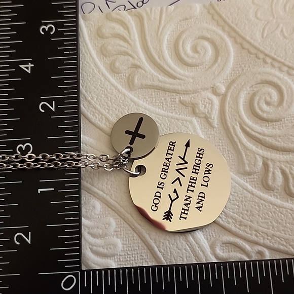 God Is Greater Necklace 24 Inch Chain - Picture 3 of 4